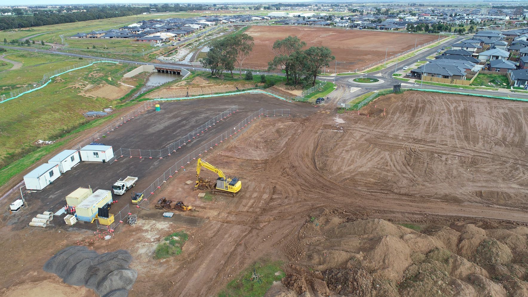 Drone photo of Stages 27-29 taken on 6 July 2020 looking west.